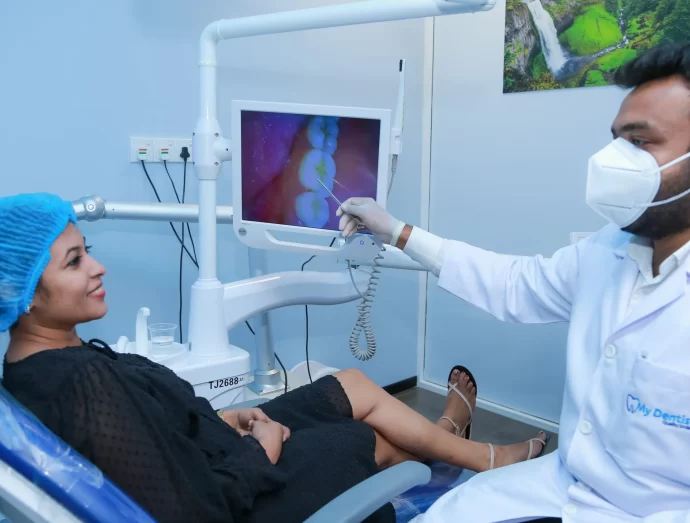 lady visiting dentist for a regular checkup